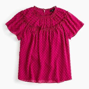J. Crew Gathered bib top in drapey swiss dot